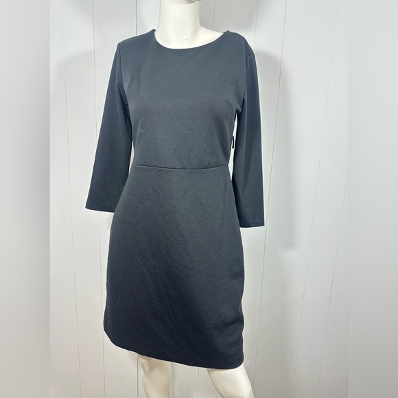 NWT Old Navy Womens Sun Dress Sz M Black Long Sleeve Round Neck Mini - Picture 1 of 9